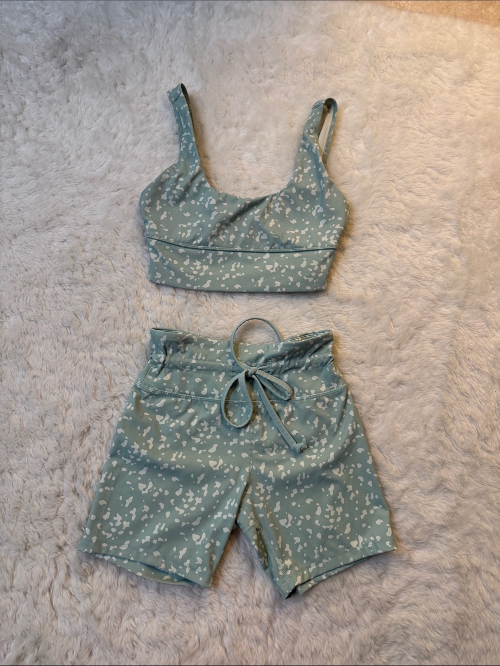 Forever 21 Mint Green & White Workout Set